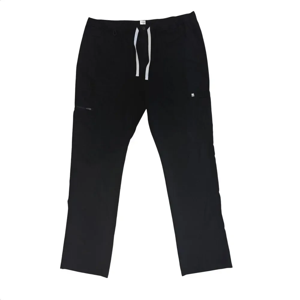 NWOT Figs Men's Cairo Straight-Leg Scrub Pant in Black Size XXL/T